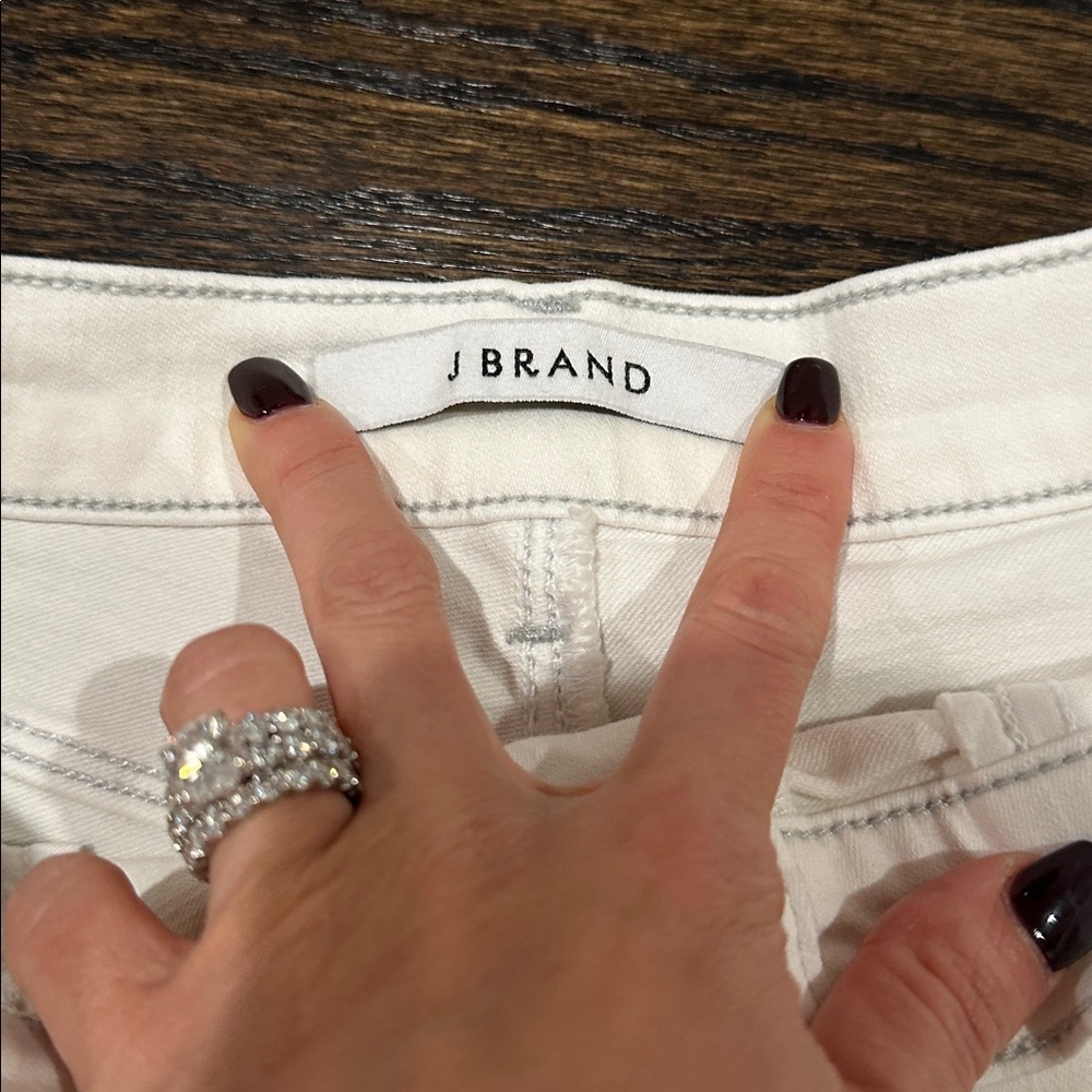 J Brand Cream Frayed Jean Shorts - Picture 2 of 5